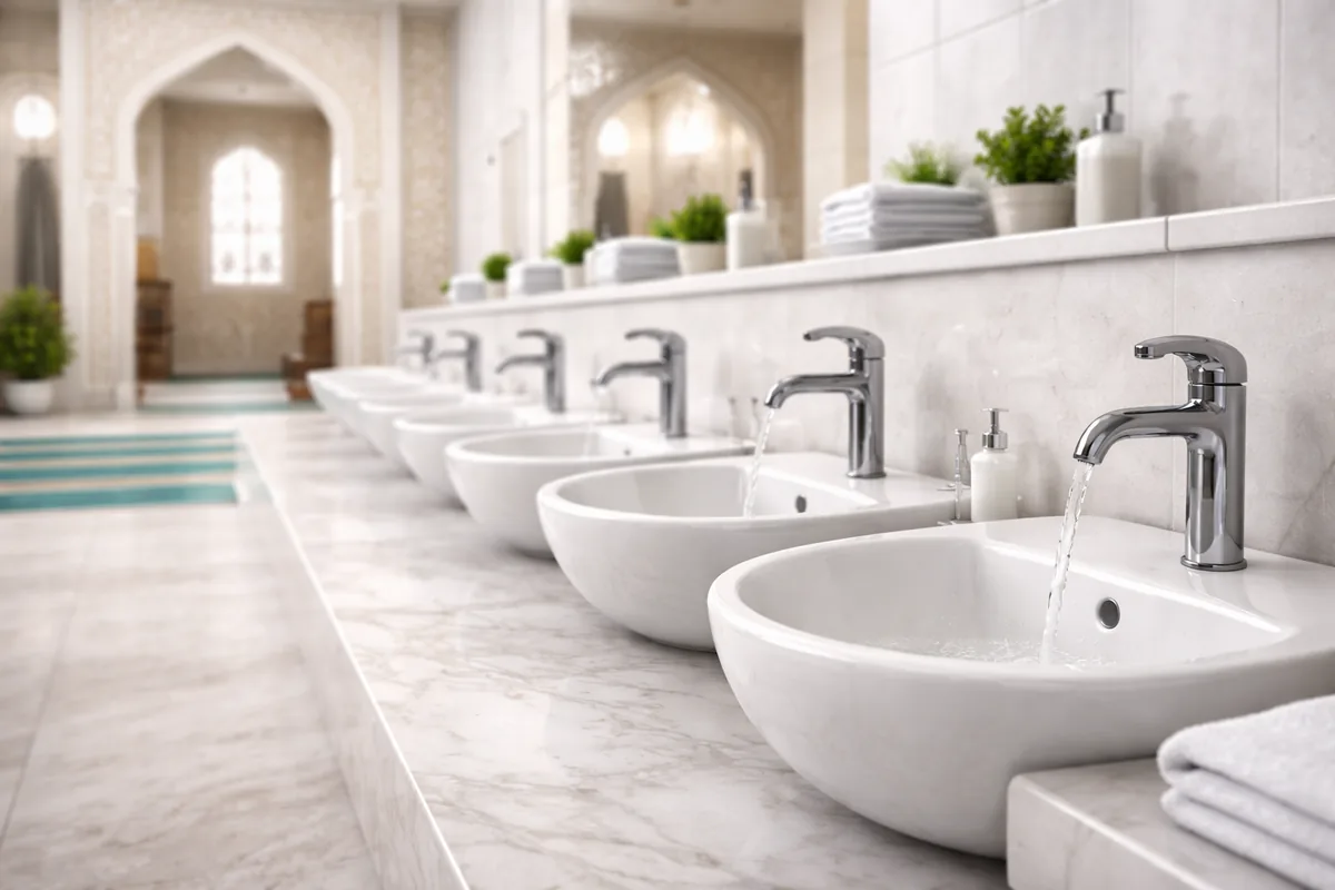 Comment garantir l'hygiène des lavabos d'ablutions en céramique antibactérienne dans les mosquées